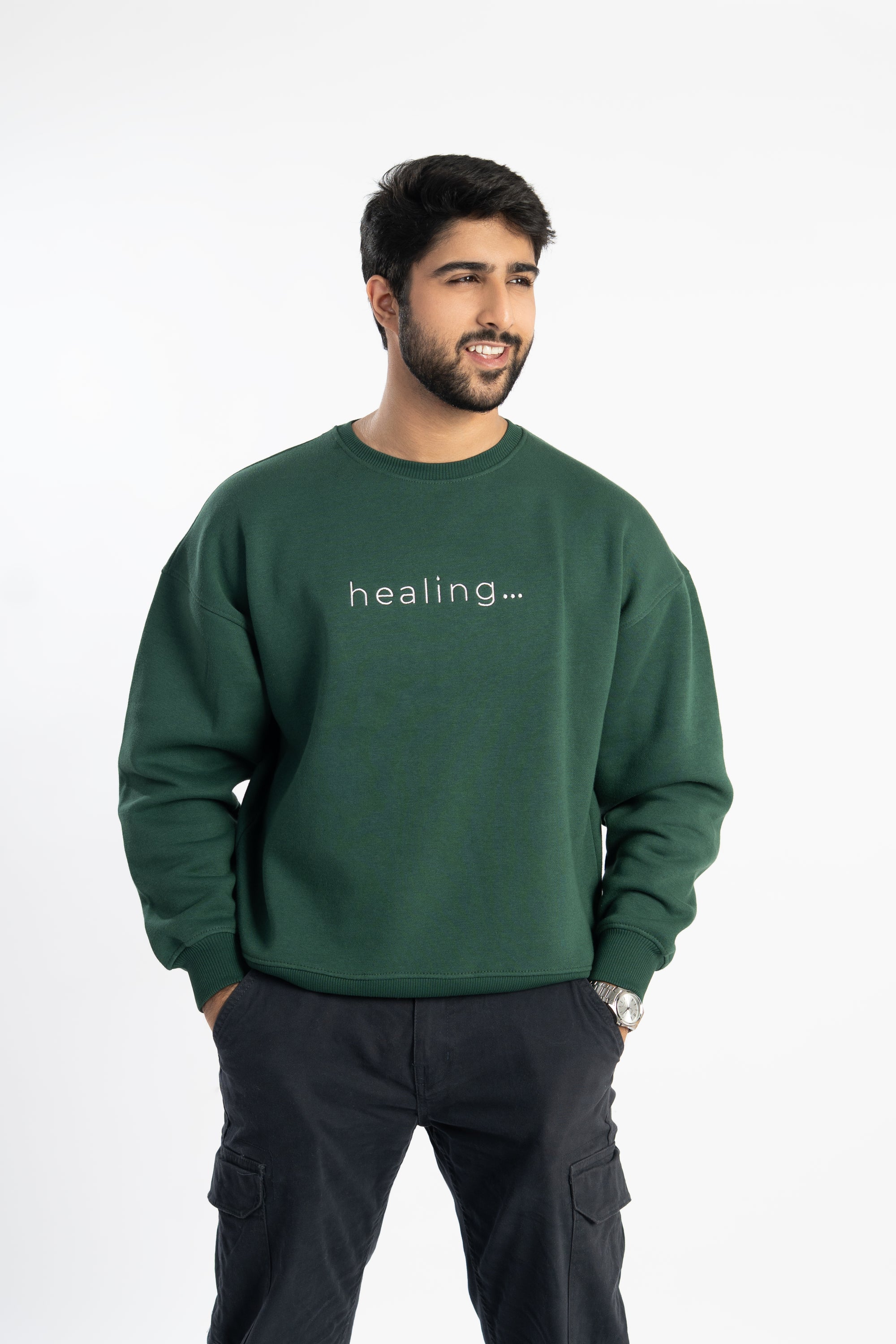 Healing Oversized Green Sweatshirt