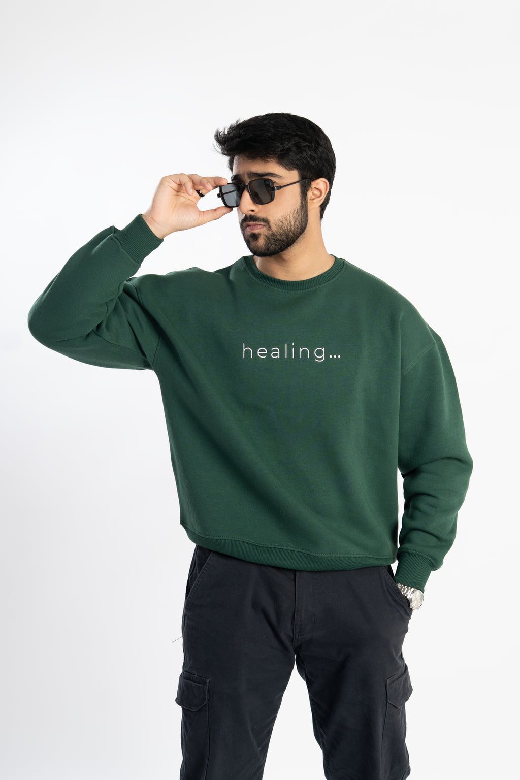 Healing Oversized Green Sweatshirt