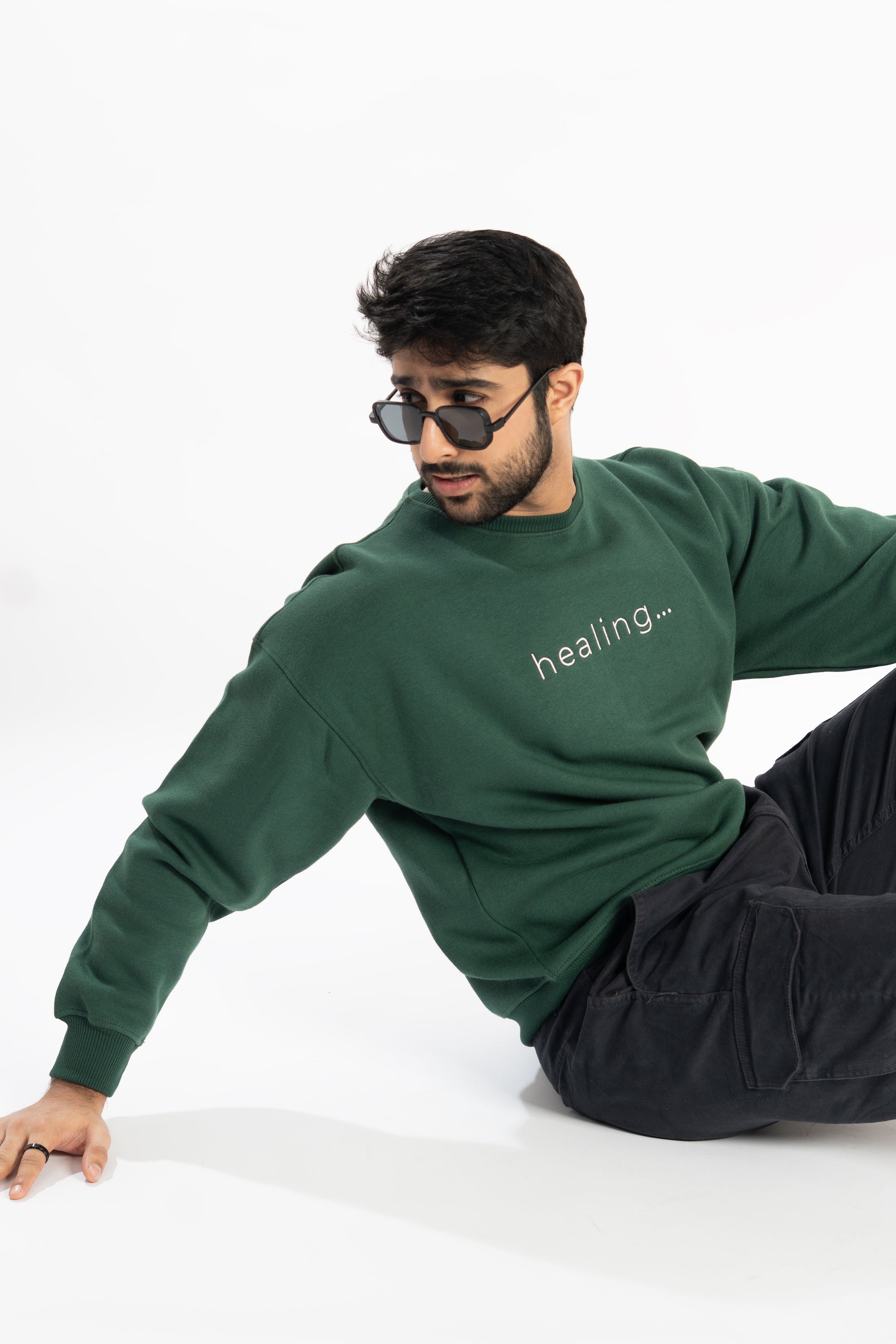 Healing Oversized Green Sweatshirt