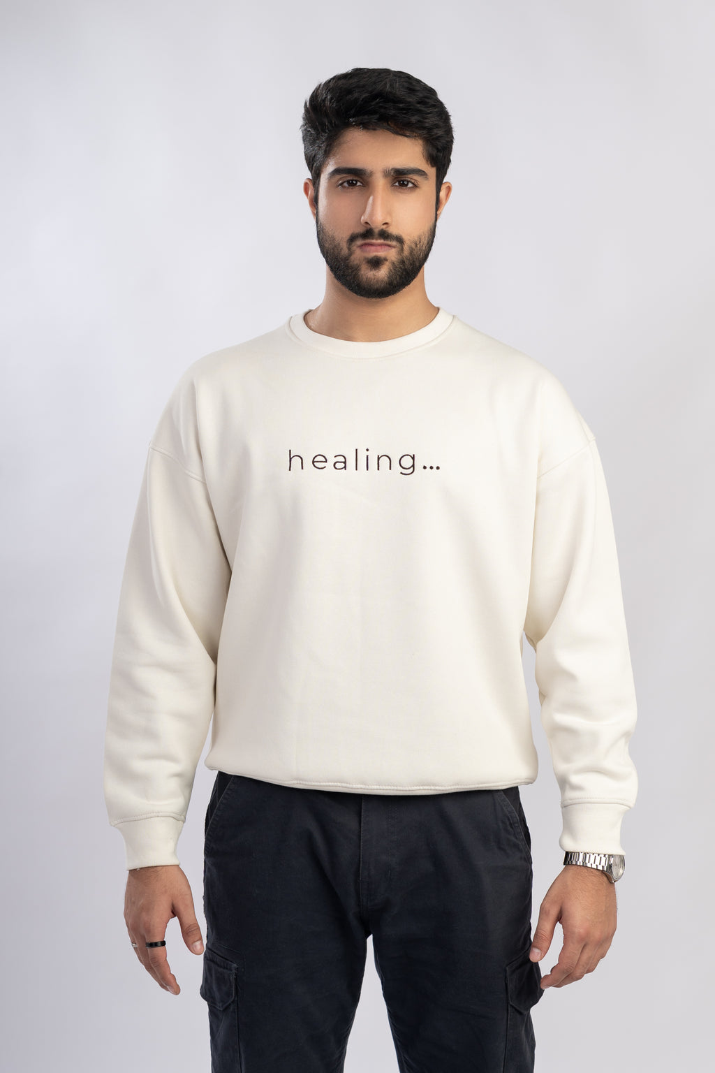 Healing Oversized White Sweatshirt