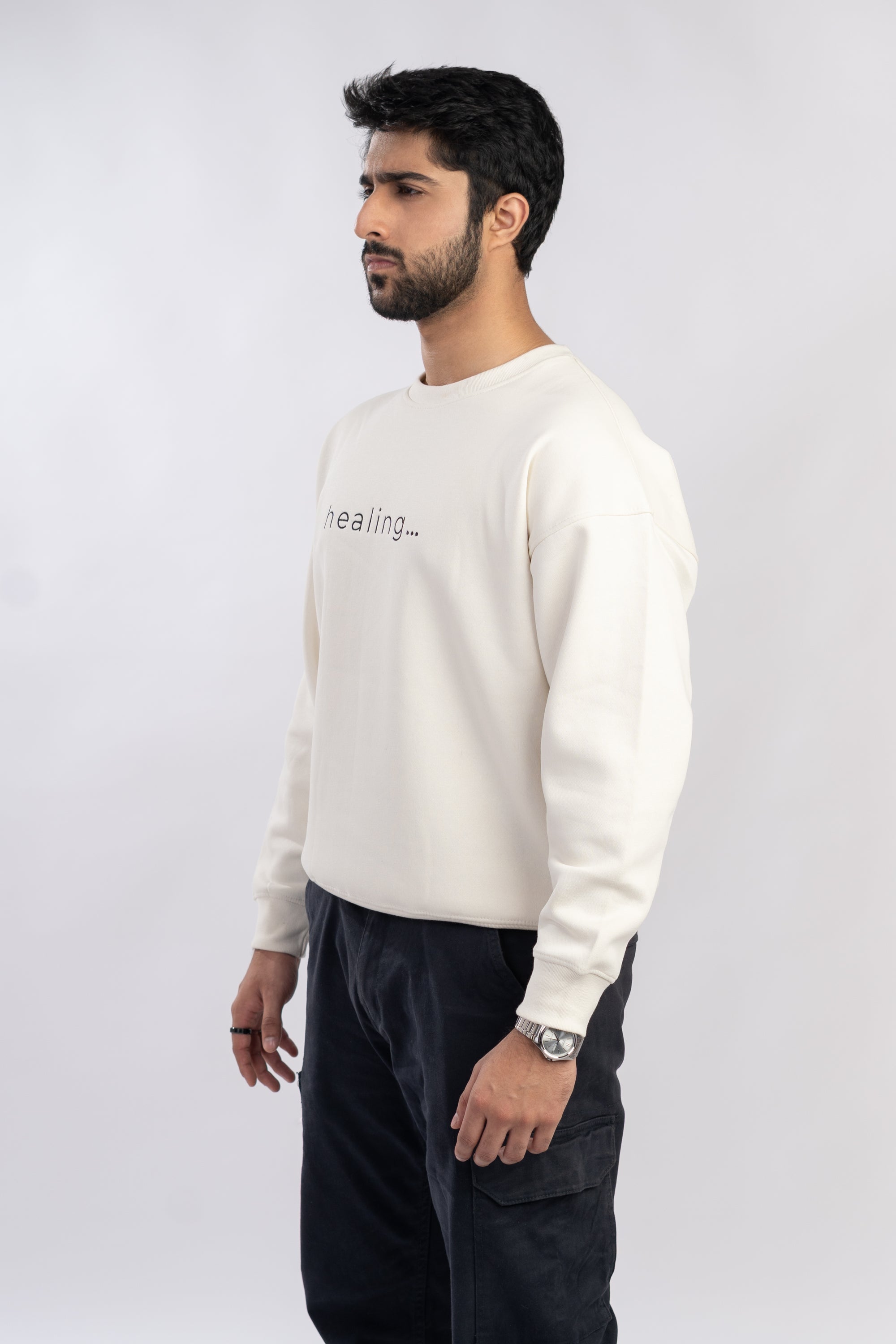 Healing Oversized White Sweatshirt