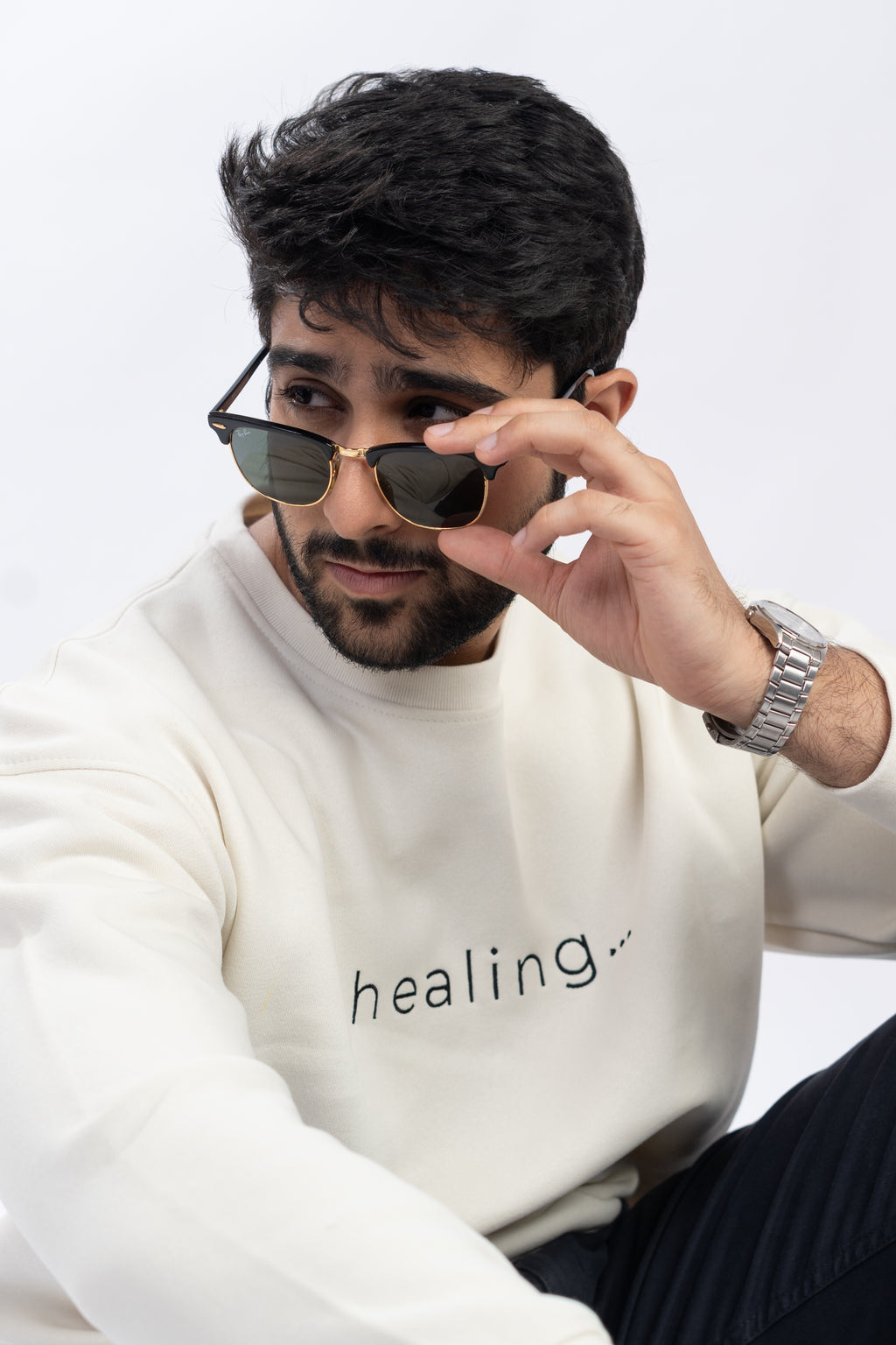 Healing Oversized White Sweatshirt