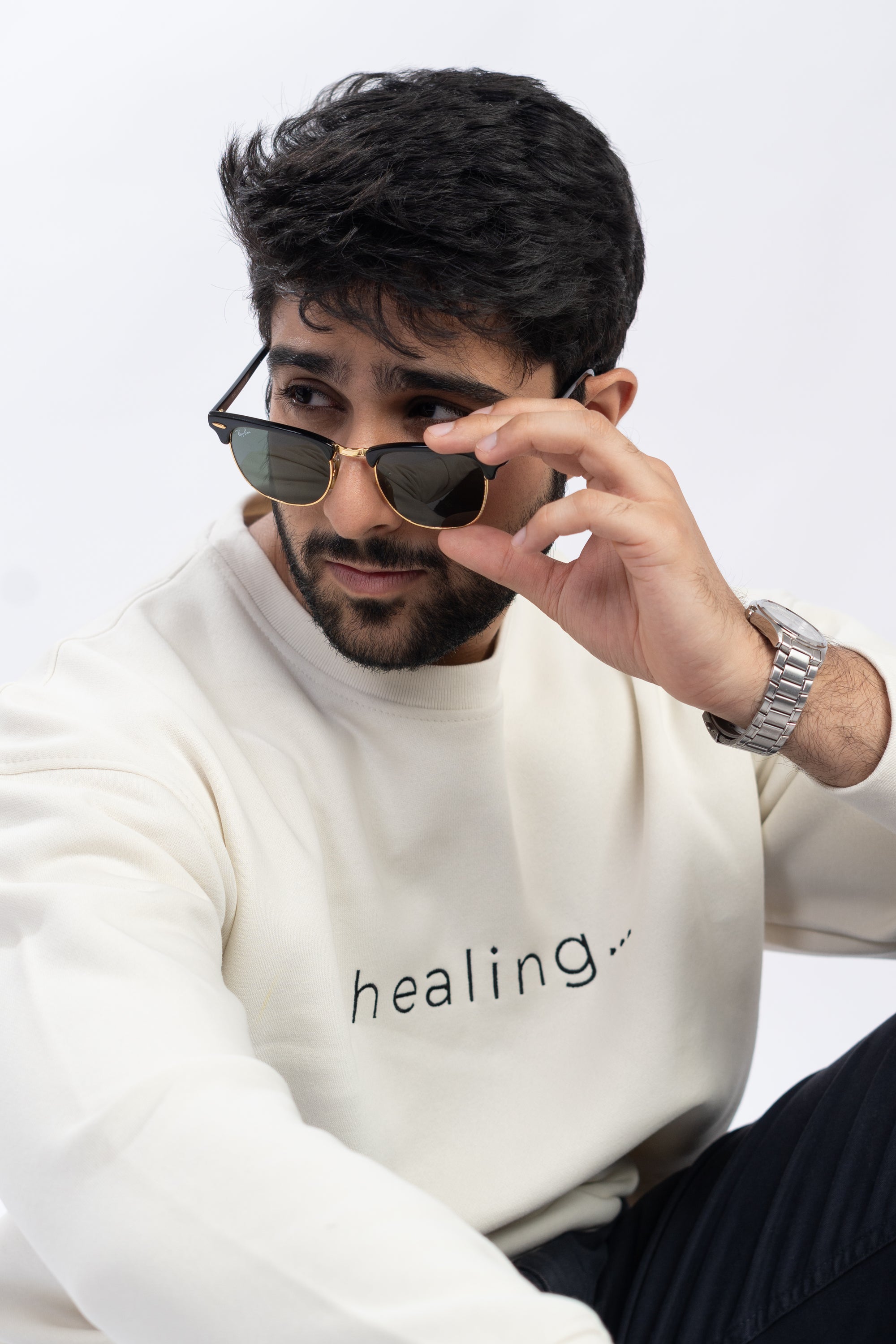Healing Oversized White Sweatshirt