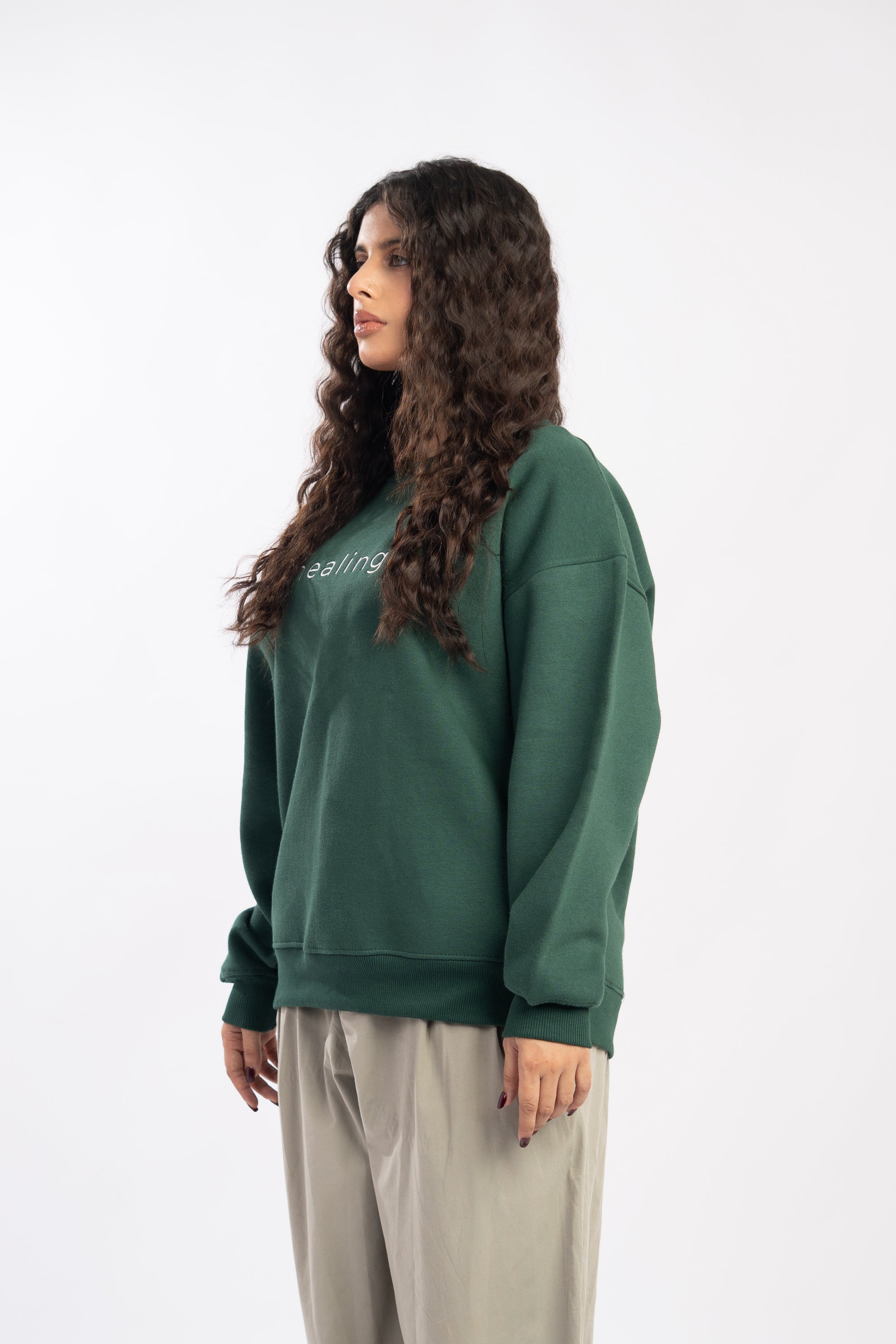 Healing Oversized Green Sweatshirt