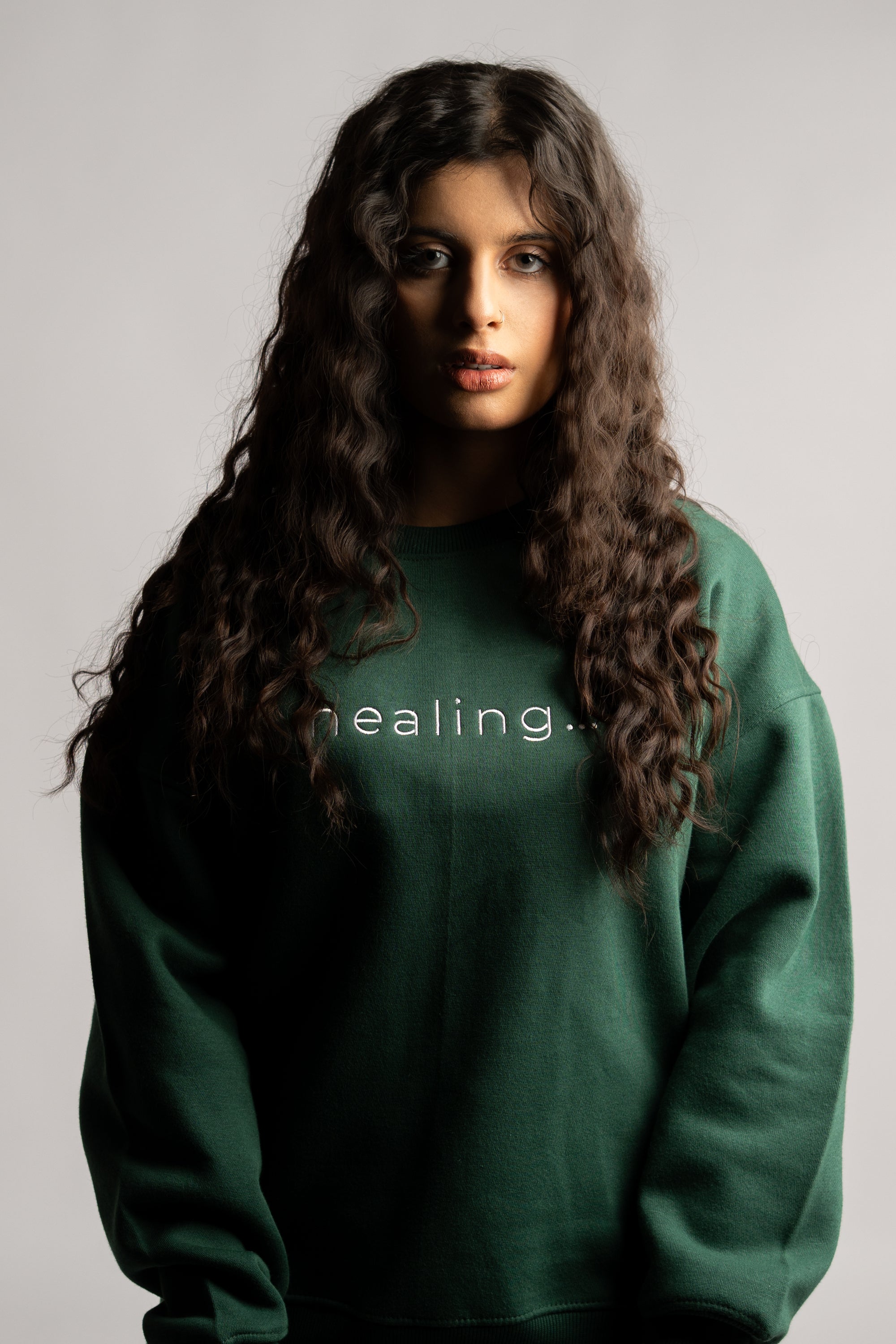 Healing Oversized Green Sweatshirt