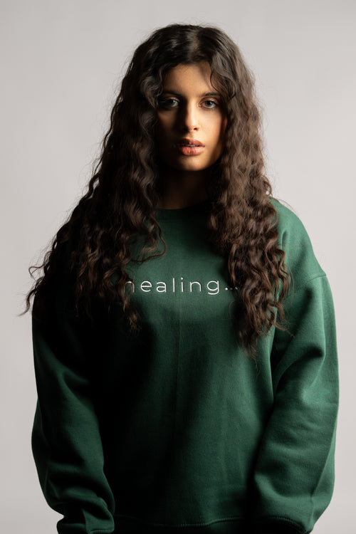 Healing Oversized Green Sweatshirt