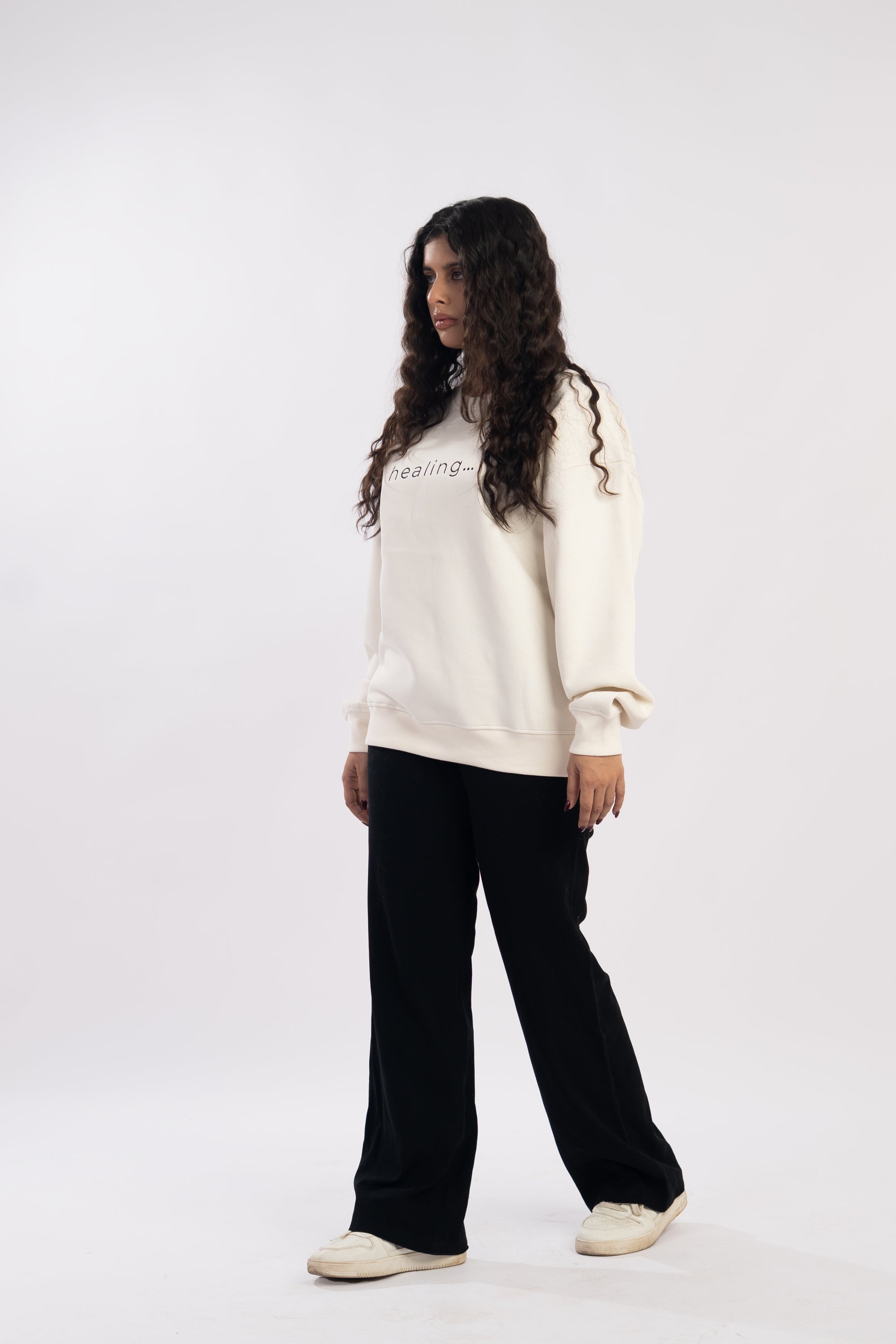 Healing Oversized White Sweatshirt