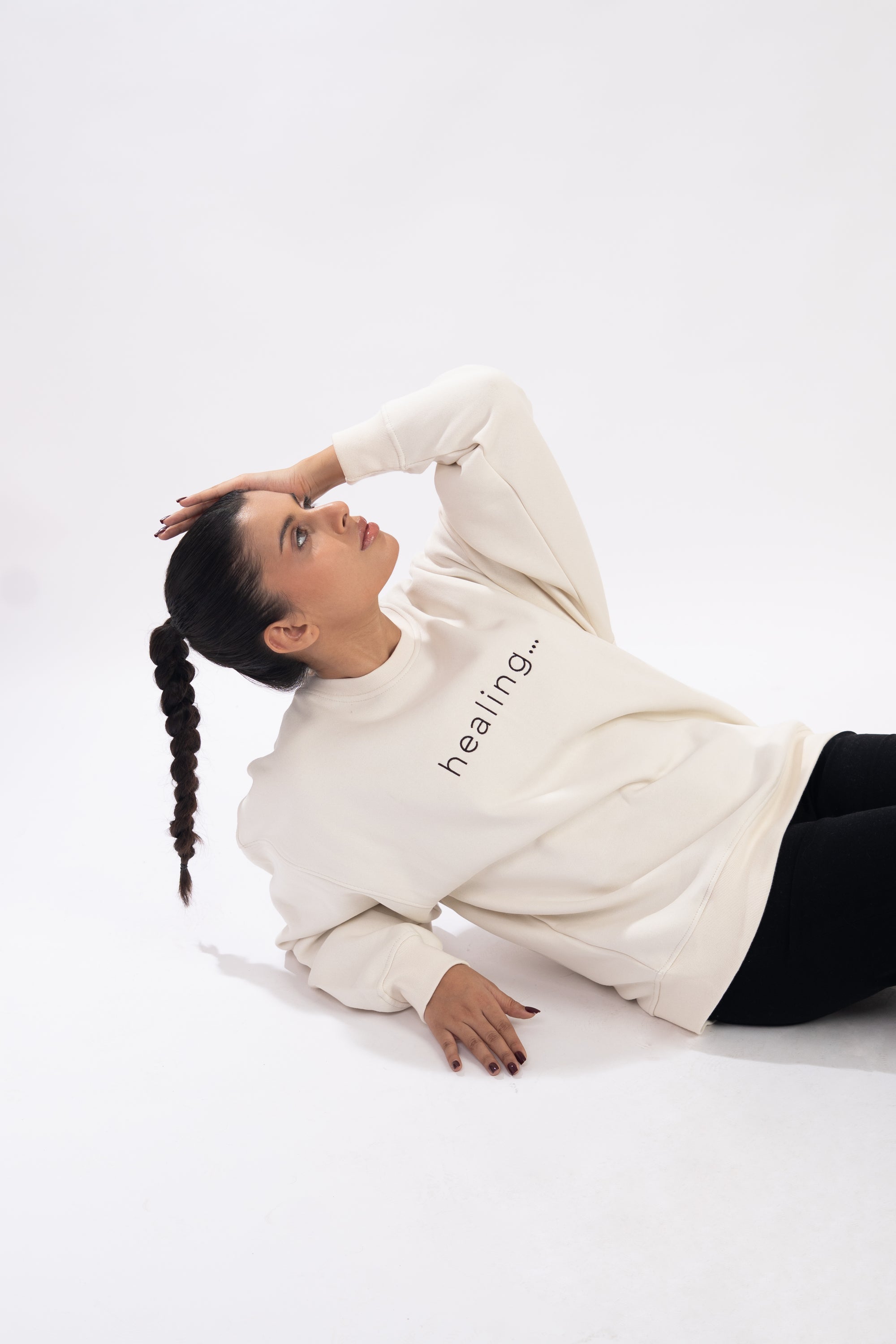 Healing Oversized White Sweatshirt
